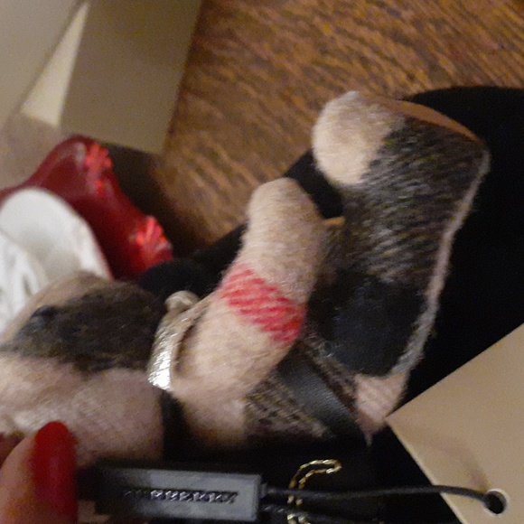 BURBERRY THOMAS BEAR Signature Check Bow tie Backpack Keychain AUTHENTIC - Picture 5 of 10
